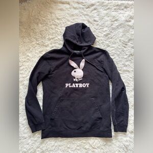 PLAYBOY Black Hoodie with Iconic Logo